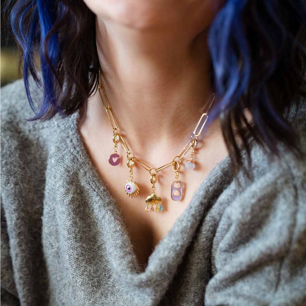 5 charm modular necklace - evil eye and more!
